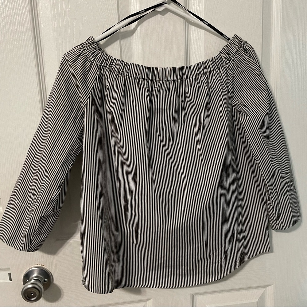 Forever 21 Black and White Striped Blouse